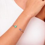 Bracelete de Esmeralda, Diamante e Tanzanita em Ouro Branco