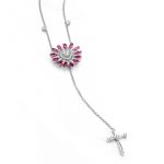 Colar Cruz de Rubis e Diamantes