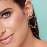 Brinco em Quartzo Oliva e Turmalinas Verdes em Ouro Branco