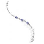 Pulseira 3 gotas de tanzanitas e diamantes em ouro branco