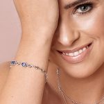 Pulseira de Tanzanitas e Diamantes em Ouro Branco