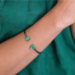 Pulseira de Esmeraldas em Ródio Negro e Diamante