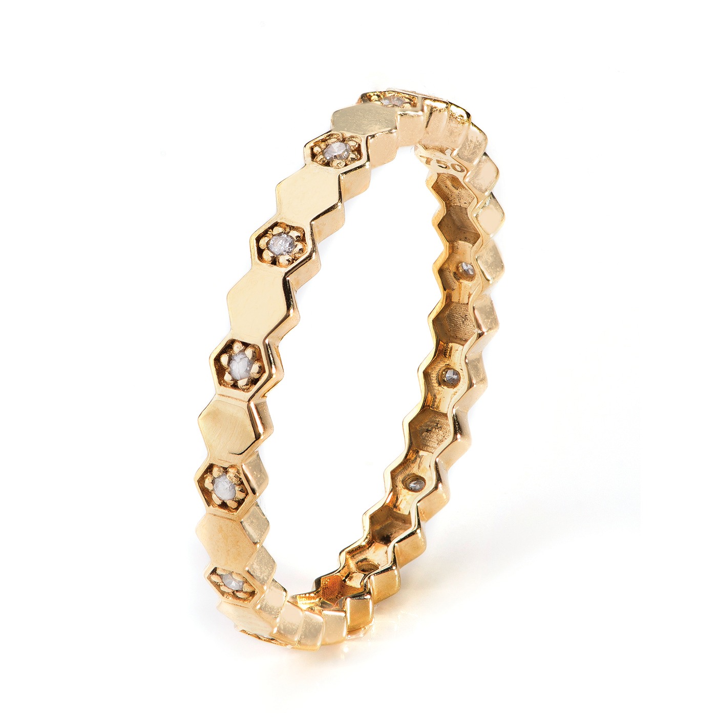 Anel de brilhantes em ouro amarelo