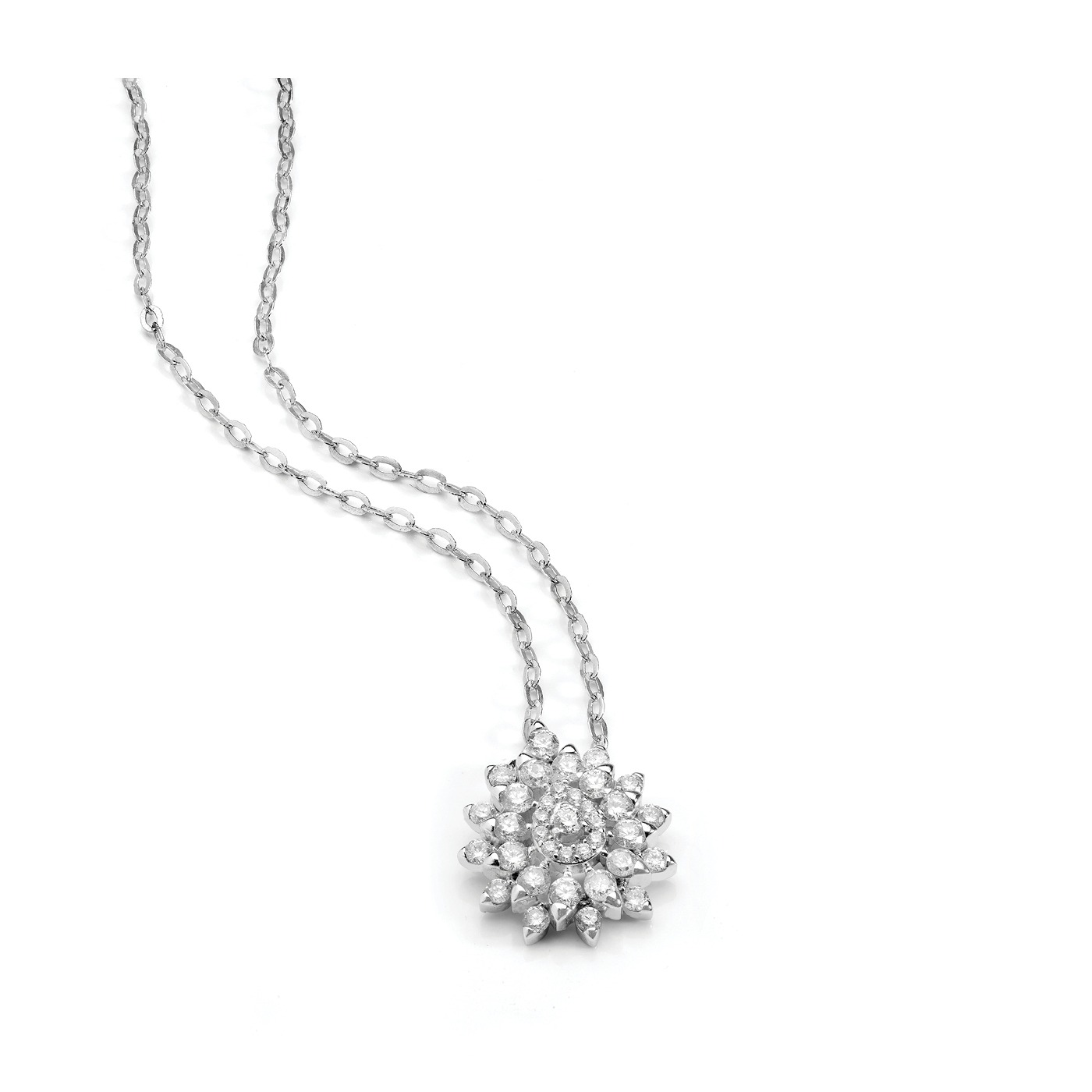 Colar Gota de brilhantes em ouro branco