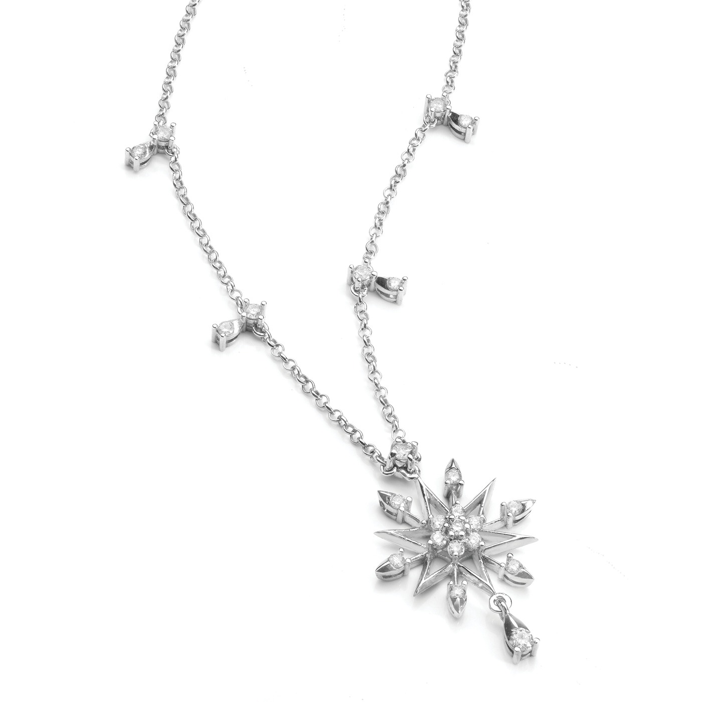 Colar Estrela de diamantes em ouro branco