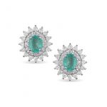 Brinco oval de esmeraldas e diamantes - Lais Cysne Joias