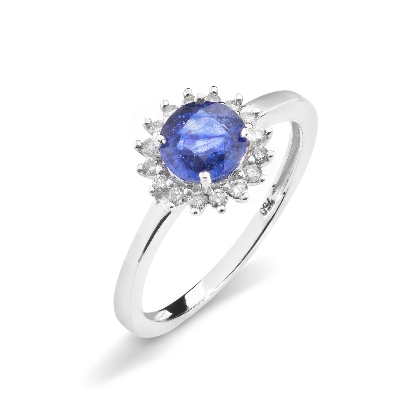 Anel de Safira e Diamantes