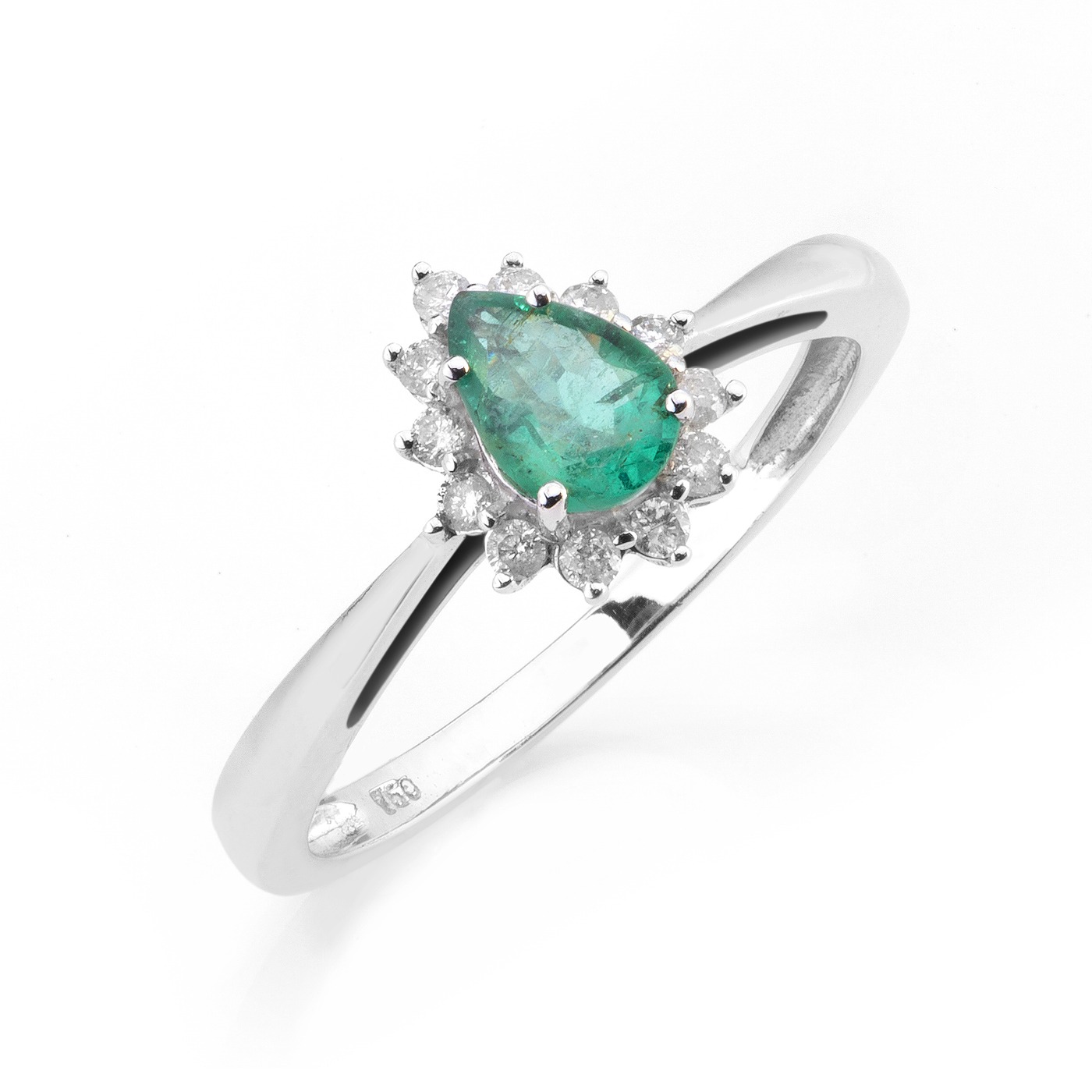 Anel de Esmeralda e Diamantes