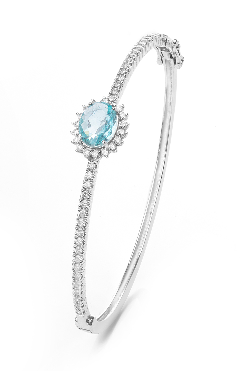 Bracelete de Turmalina Paraíba e Diamantes